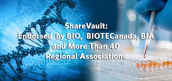 ShareVault Endorsed by BIO, BIOTECanada and More Than 30 Regional Associations